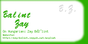 balint zay business card